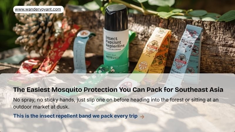 Insect repellent bands for tropical travel in Southeast Asia