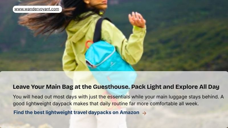 Lightweight travel daypack for exploring Phu Quoc island Vietnam