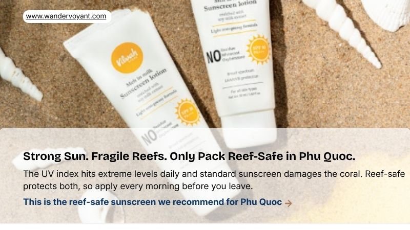 Reef-safe sunscreen for snorkeling in Phu Quoc Vietnam