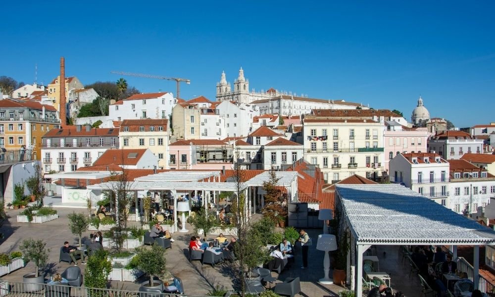 Alfama neighborhood street view, Lisbon