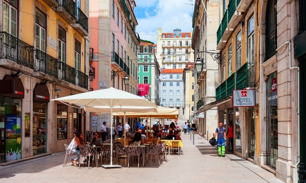 Chiado district café street, Lisbon