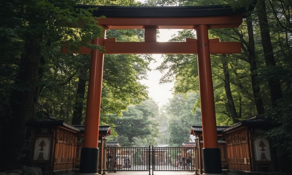 Romon Gate at the entrance to Fushimi Inari Taisha shrine in Kyoto