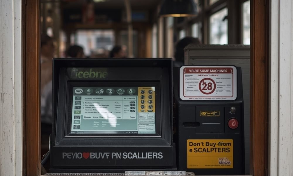 Tram 28 ticket machine in Lisbon Useful trust-building image since it visually backs up the "don't buy from scalpers" warning. high resolution