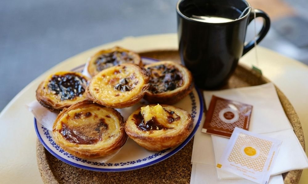 pastéis de nata tasting stop on a Lisbon food walking tour