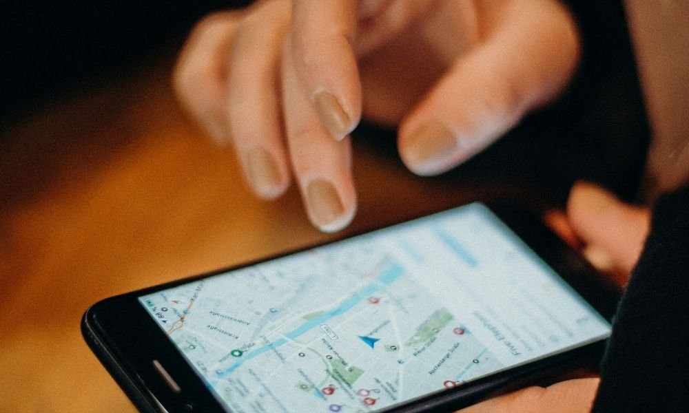 Smartphone screen showing a downloaded offline map area in Google Maps with a WiFi connection indicator visible