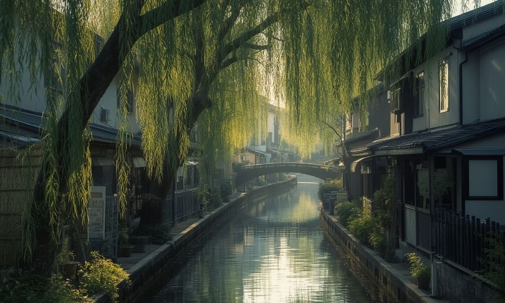 willow trees in Kyoto Fushimi