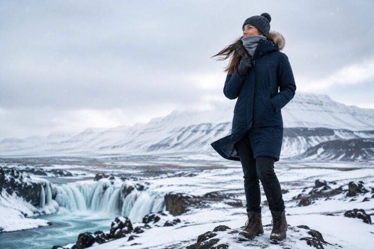 Iceland winter packing list with essential cold weather clothing for snow and Arctic conditions
