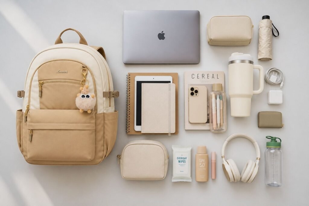 Items that fit inside the LOVEVOOK 35L school backpack for teen girls
