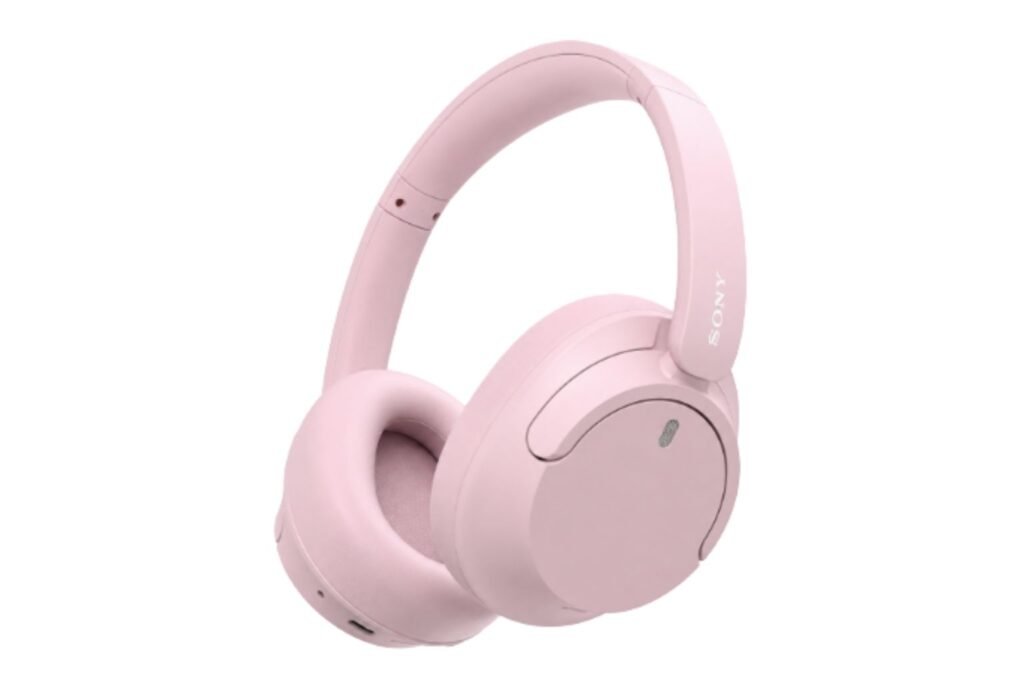 Sony WH-1000XM5 Smoky Pink and Sony WH-CH720N Pink wireless headphones displayed side by side on a neutral background, highlighting their different shades of pink.