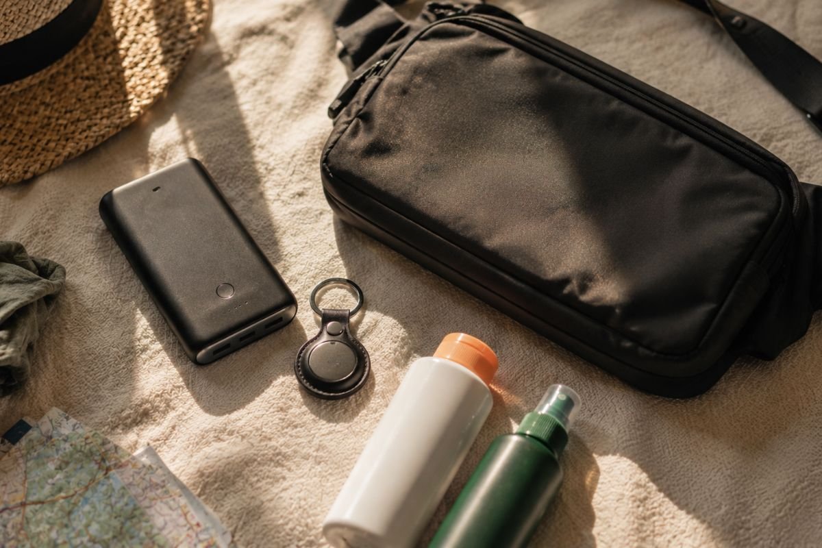 `Essential solo travel packing list for Mexico including power bank and anti-theft bag`