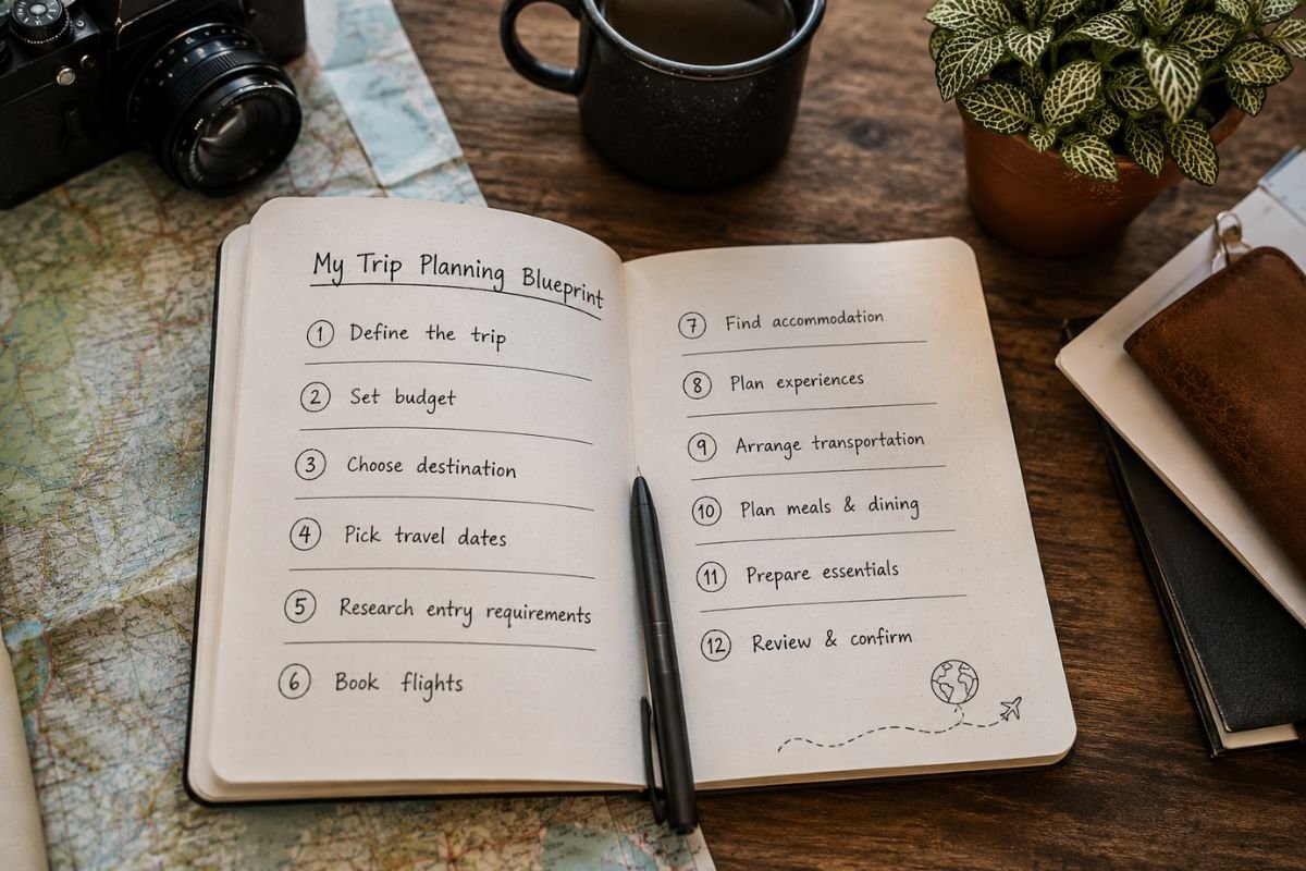 `12-step decision framework for how to plan a trip step by step`