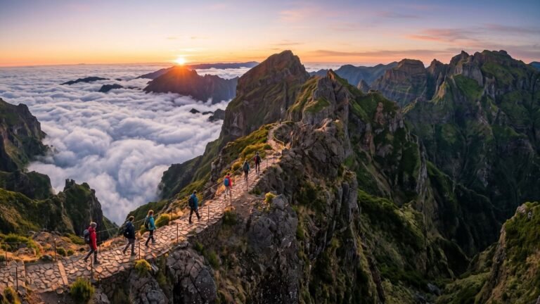 7 day Madeira itinerary hiking trail above the clouds at sunrise